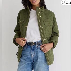 J. Crew Green Quilted Field Jacket